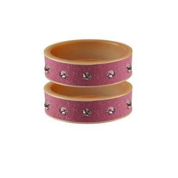 Dark Pink Stone Stud Acrylic Bangle 1