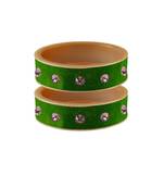 Green Stone Stud Acrylic Bangle