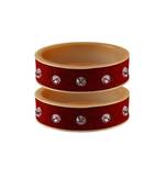 Red Stone Stud Acrylic Bangle