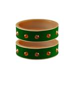 Green Stone Stud Acrylic Bangle