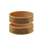 Light Brown  Stone Stud Acrylic Bangle