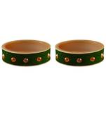 Dark Green Stone Stud Acrylic Bangle