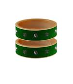 Green Stone Stud Acrylic Bangle
