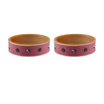 Dark Pink Stone Stud Acrylic Bangle 2