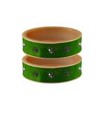 Green Stone Stud Acrylic Bangle