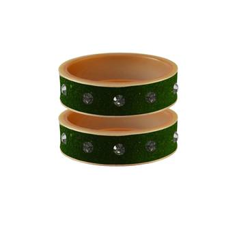 Dark Green Stone Stud Acrylic Bangle 1