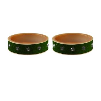 Dark Green Stone Stud Acrylic Bangle 2