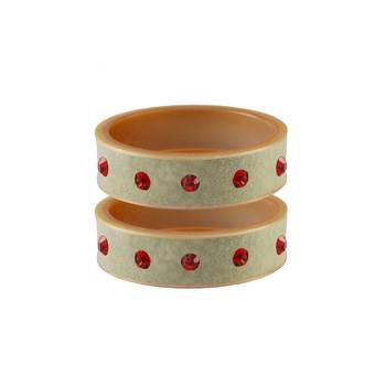 Cream Stone Stud Acrylic Bangle 1
