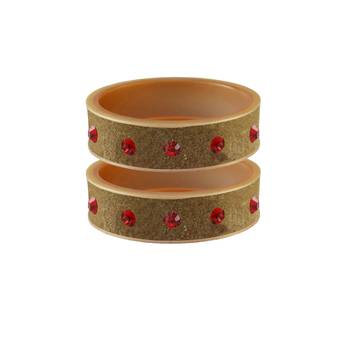 Light Brown  Stone Stud Acrylic Bangle 1