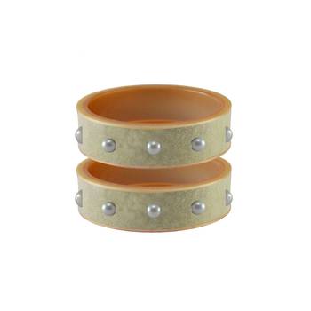 Cream Moti Stud Acrylic Bangle 1