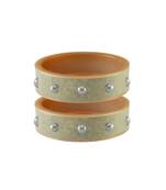 Cream Moti Stud Acrylic Bangle