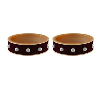Dark Maroon  Moti Stud Acrylic Bangle 2