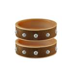 Dark Brown Moti Stud Acrylic Bangle