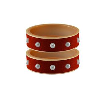 Orange Moti Stud Acrylic Bangle 1
