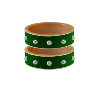 Green Moti Stud Acrylic Bangle 1