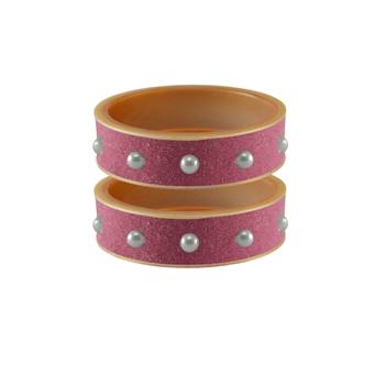 Dark Pink Moti Stud Acrylic Bangle 1