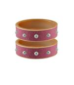 Dark Pink Moti Stud Acrylic Bangle