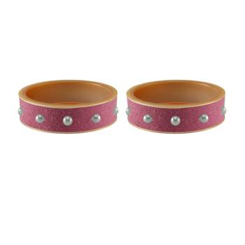 Dark Pink Moti Stud Acrylic Bangle 2