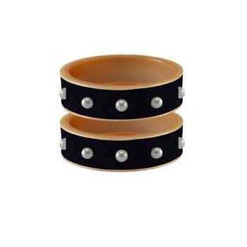 Dark Blue Moti Stud Acrylic Bangle 1