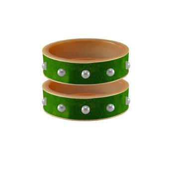 Green Moti Stud Acrylic Bangle 1