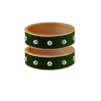 Dark Green Moti Stud Acrylic Bangle 1