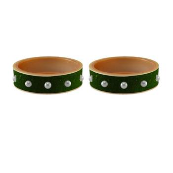 Dark Green Moti Stud Acrylic Bangle 2