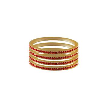Red Stone Stud Acrylic Bangle 1