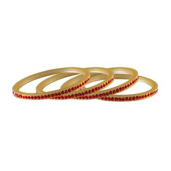 Red Stone Stud Acrylic Bangle 2