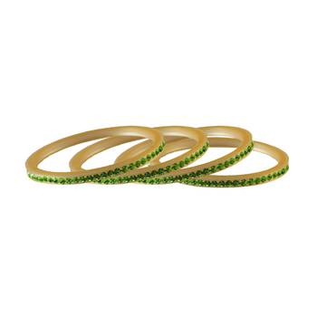 Green Stone Stud Acrylic Bangle 2