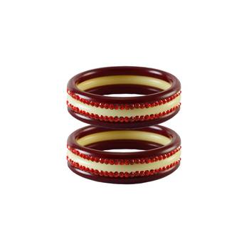 Red Stone Stud Acrylic Bangle 1