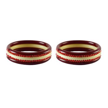 Red Stone Stud Acrylic Bangle 2