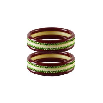 Green Stone Stud Acrylic Bangle 1