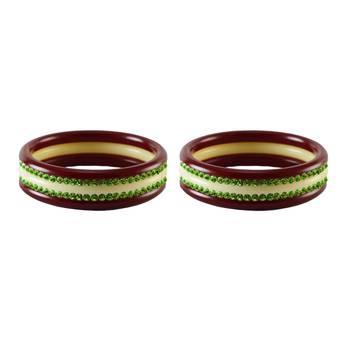 Green Stone Stud Acrylic Bangle 2