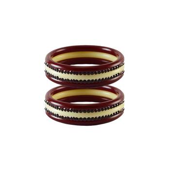 Dark Jamani  Stone Stud Acrylic Bangle 1