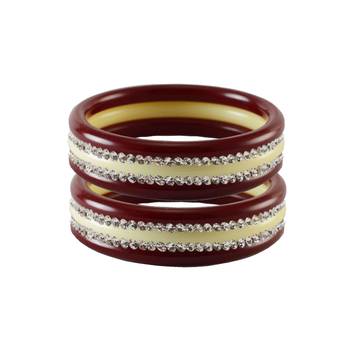 White Stone Stud Acrylic Bangle 1