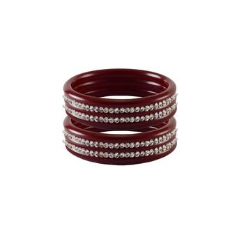 Red Stone Stud Acrylic Bangle 1