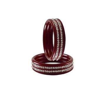 Red Stone Stud Acrylic Bangle 2
