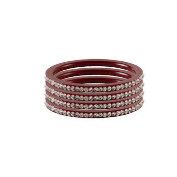 Red Stone Stud Acrylic Bangle 1