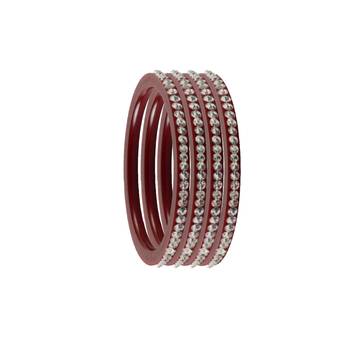 Red Stone Stud Acrylic Bangle 2