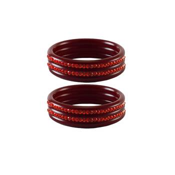 Red Stone Stud Acrylic Bangle 1