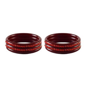 Red Stone Stud Acrylic Bangle 2