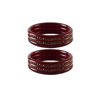 Dark Brown Stone Stud Acrylic Bangle 1