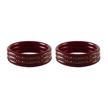 Dark Brown Stone Stud Acrylic Bangle 2