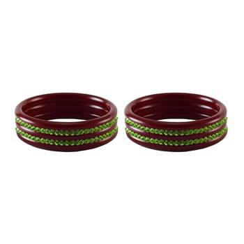 Green Stone Stud Acrylic Bangle 2