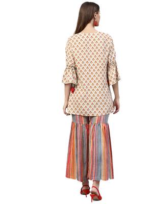 White printed liva tunic and sharara 2