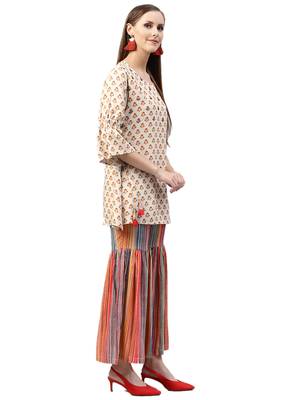 White printed liva tunic and sharara 3