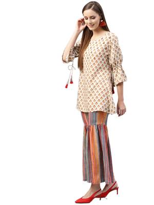 White printed liva tunic and sharara 4