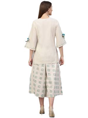 Off-white printed cotton  tunic and culottes 2