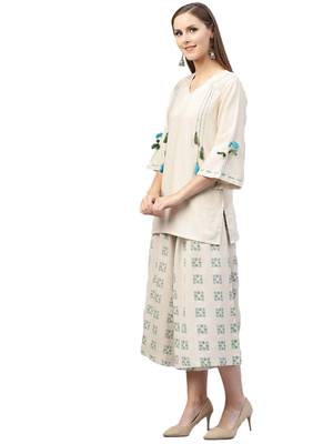 Off-white printed cotton  tunic and culottes 4