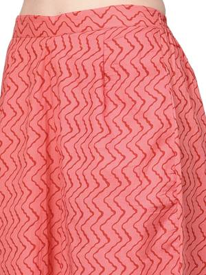 Off-white printed cotton kurta with palazzo and dupatta 4